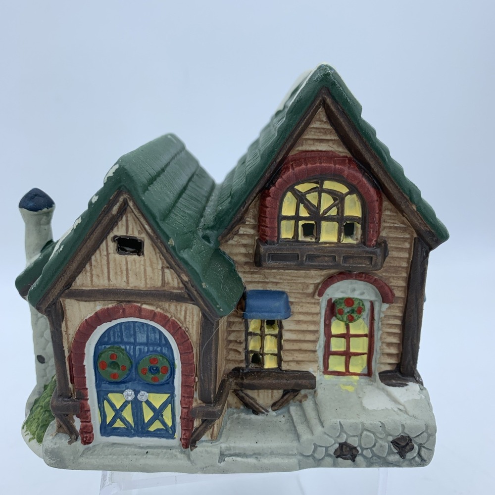 Vintage 2001 Cobblestone Corners Christmas Village Sasler House Dollar Tree